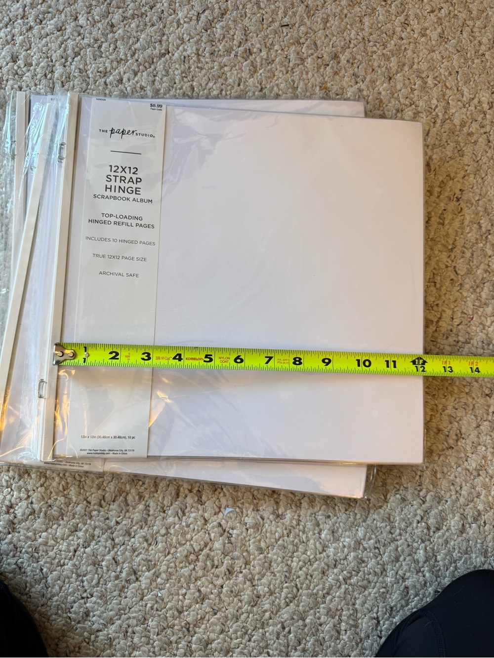 The Paper Studio 12x12 White Strap Hinge Scrapbook Album Refill Pages (10-pack)